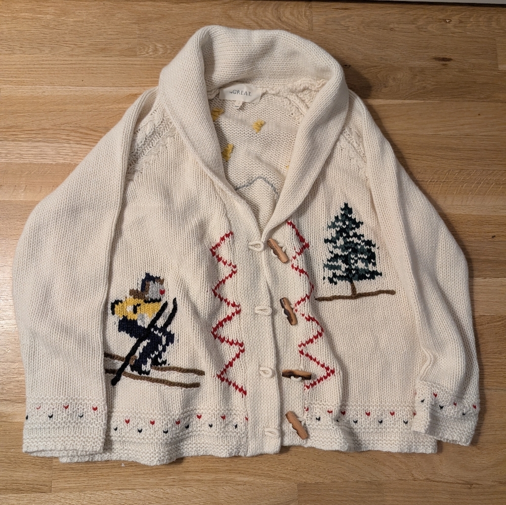The GREAT. Baby Alpaca Holiday Winter Christmas Sweater Size 1 fits like a Large